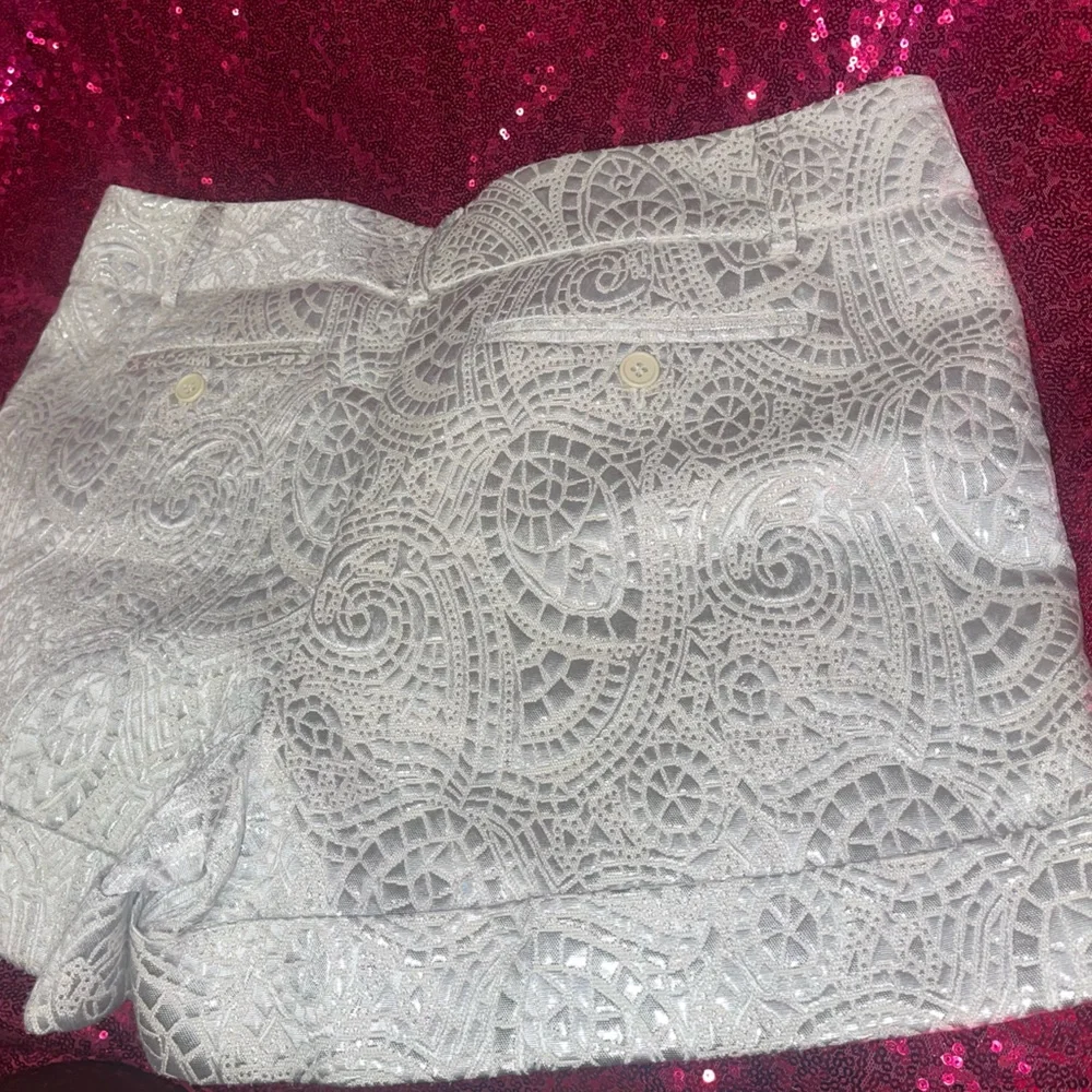 New York & Company White Lace Overlay Women's Shorts